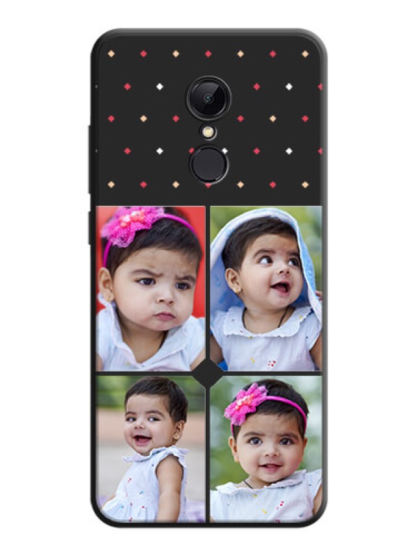 Custom Multicolor Dotted Pattern with 4 Image Holder on Space Black Custom Soft Matte Phone Cases - Redmi 5