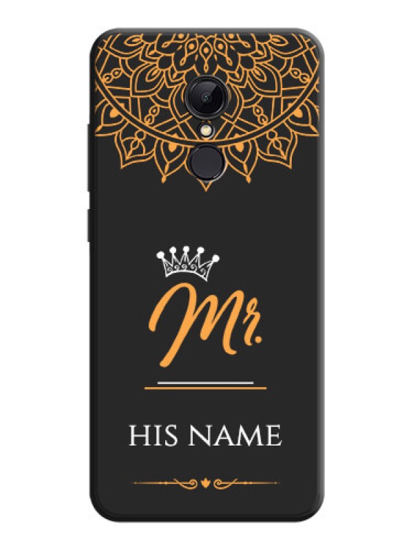 Custom Mr Name with Floral Design  on Personalised Space Black Soft Matte Cases - Redmi 5