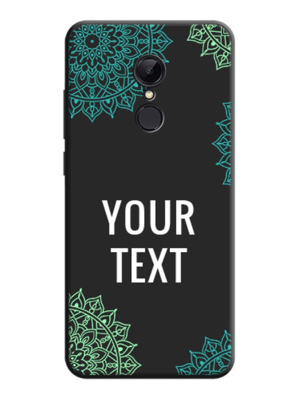 Custom Your Name with Floral Design on Space Black Custom Soft Matte Back Cover - Redmi 5