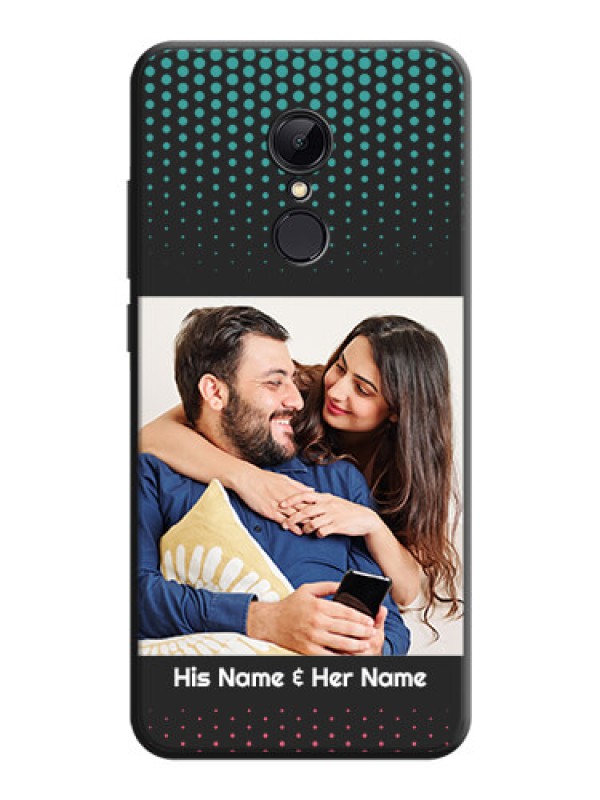 Custom Faded Dots with Grunge Photo Frame and Text on Space Black Custom Soft Matte Phone Cases - Redmi 5