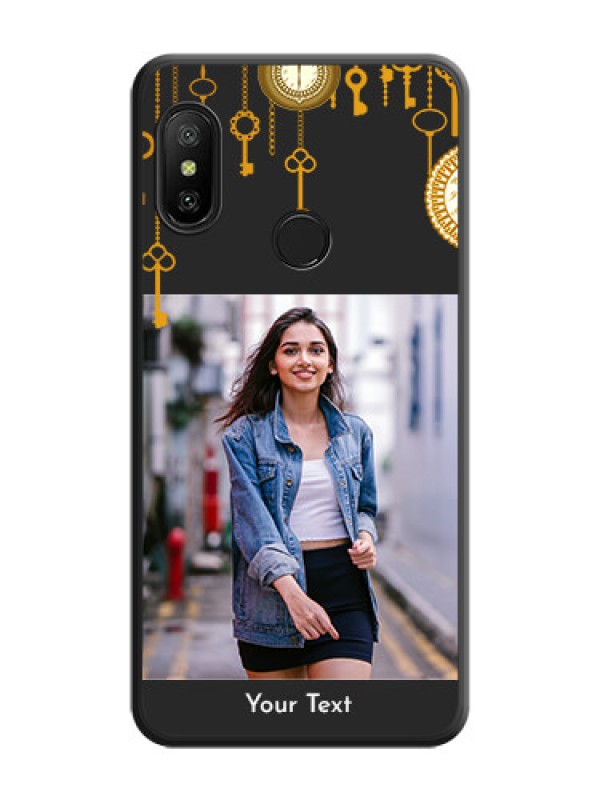 Custom Decorative Design with Text on Space Black Custom Soft Matte Back Cover - Redmi 6 Pro