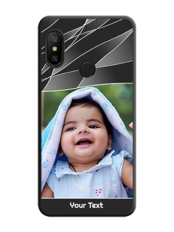 Custom Mixed Wave Lines on Photo on Space Black Soft Matte Mobile Cover - Redmi 6 Pro