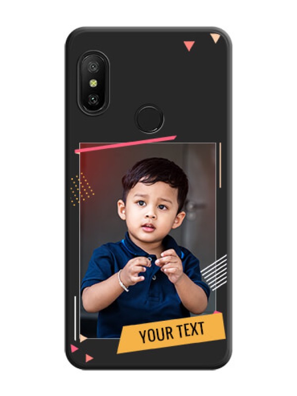 Custom Photo Frame with Triangle Small Dots on Photo on Space Black Soft Matte Back Cover - Redmi 6 Pro
