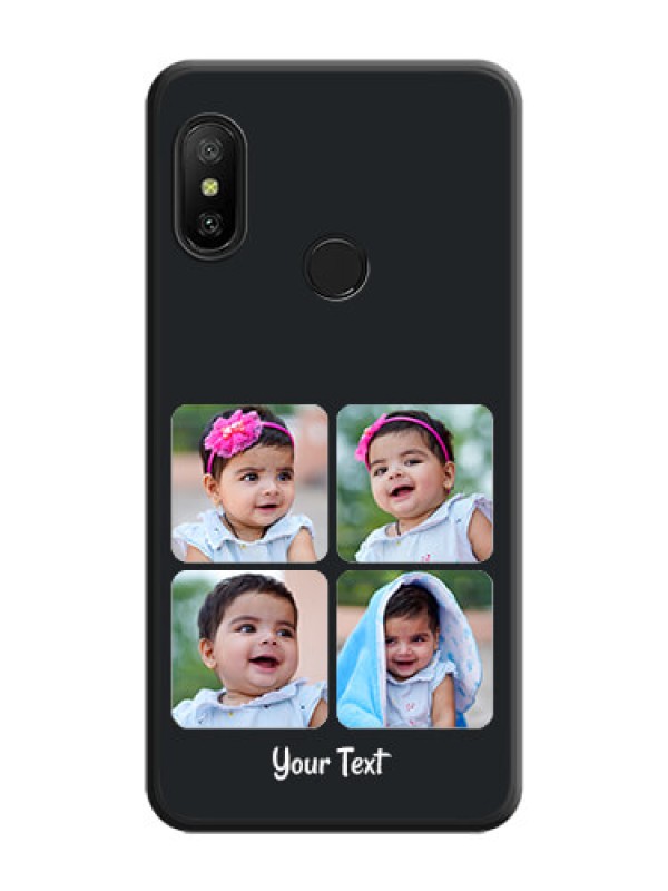 Custom Floral Art with 6 Image Holder on Photo on Space Black Soft Matte Mobile Case - Redmi 6 Pro