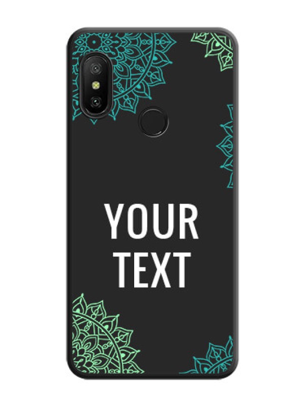 Custom Your Name with Floral Design on Space Black Custom Soft Matte Back Cover - Redmi 6 Pro