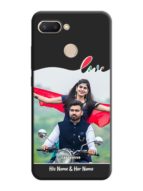 Custom Fall in Love Pattern with Picture - Photo on Space Black Soft Matte Mobile Case - Redmi 6