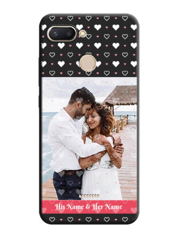 Custom White Color Love Symbols with Text Design - Photo on Space Black Soft Matte Phone Cover - Redmi 6