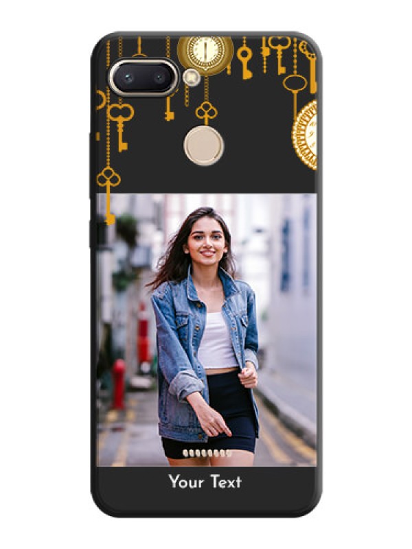 Custom Decorative Design with Text on Space Black Custom Soft Matte Back Cover - Redmi 6