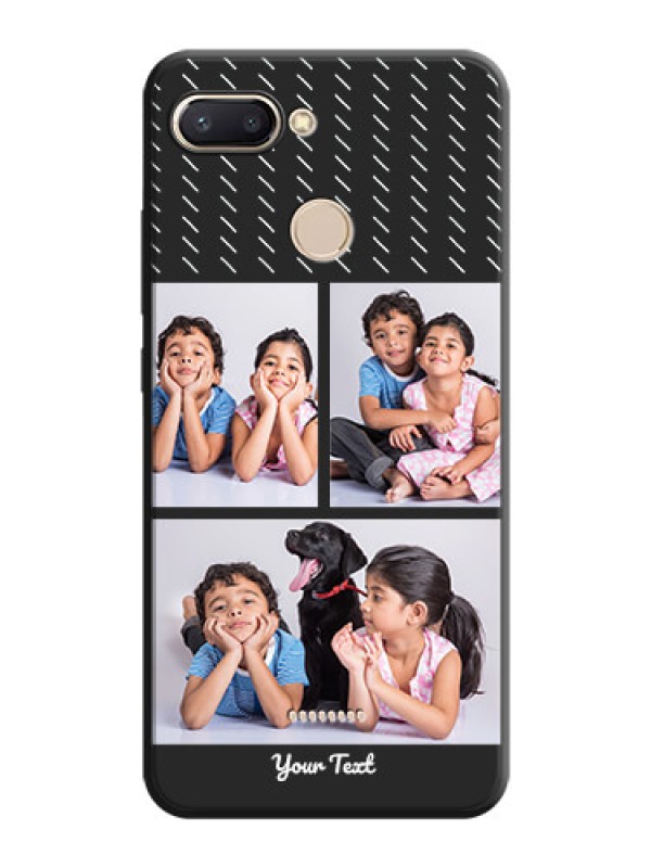 Custom Cross Dotted Pattern with 2 Image Holder  on Personalised Space Black Soft Matte Cases - Redmi 6