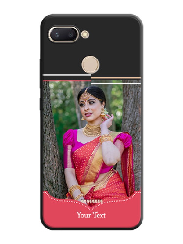 Custom Classic Plain Design with Name - Photo on Space Black Soft Matte Phone Cover - Redmi 6