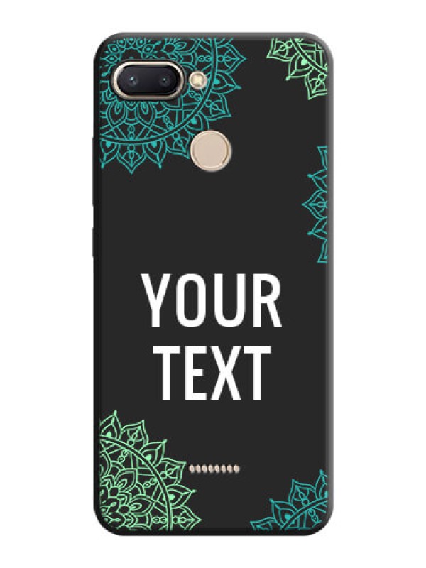 Custom Your Name with Floral Design on Space Black Custom Soft Matte Back Cover - Redmi 6