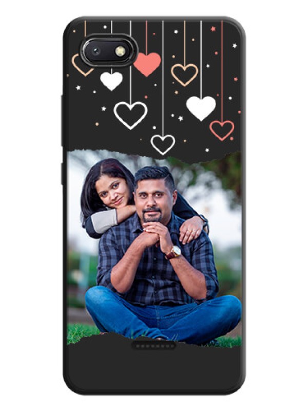 Custom Love Hangings with Splash Wave Picture on Space Black Custom Soft Matte Phone Back Cover - Redmi 6A
