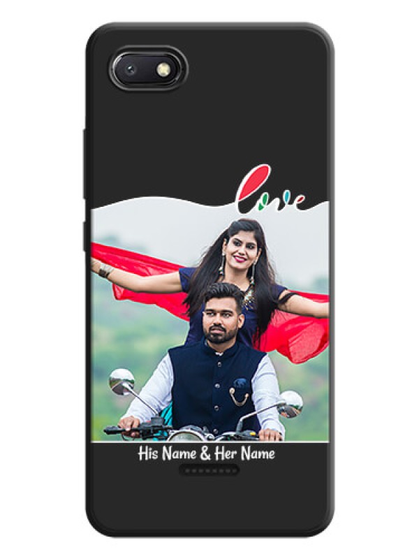 Custom Fall in Love Pattern with Picture - Photo on Space Black Soft Matte Mobile Case - Redmi 6A