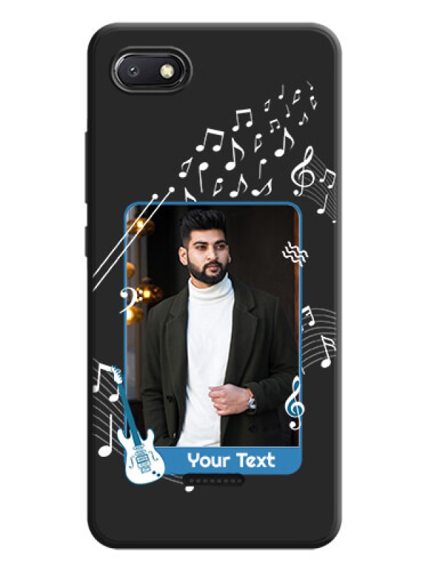 Custom Musical Theme Design with Text - Photo on Space Black Soft Matte Mobile Case - Redmi 6A