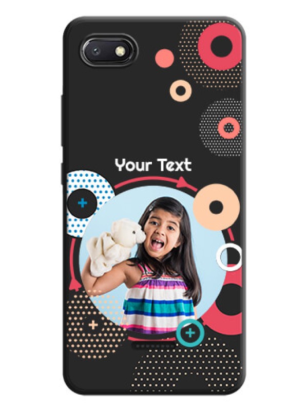 Custom Multicoloured Round Image on Personalised Space Black Soft Matte Cases - Redmi 6A