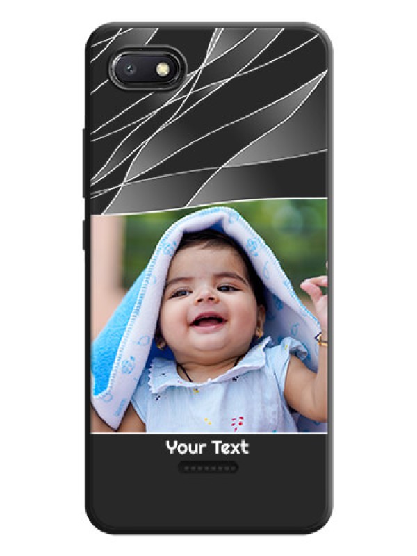 Custom Mixed Wave Lines - Photo on Space Black Soft Matte Mobile Cover - Redmi 6A