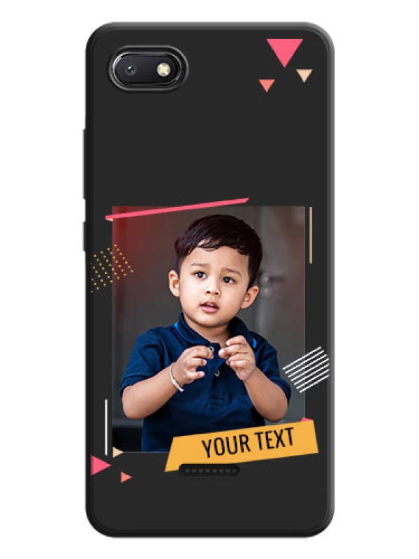 Custom Photo Frame with Triangle Small Dots - Photo on Space Black Soft Matte Back Cover - Redmi 6A