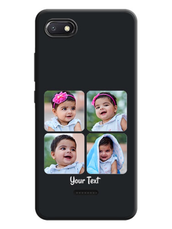 Custom Floral Art with 6 Image Holder - Photo on Space Black Soft Matte Mobile Case - Redmi 6A