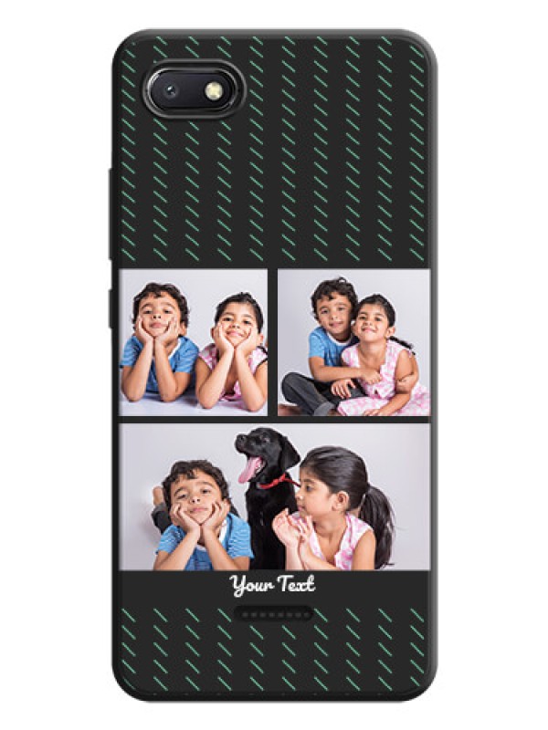 Custom Cross Dotted Pattern with 2 Image Holder  on Personalised Space Black Soft Matte Cases - Redmi 6A