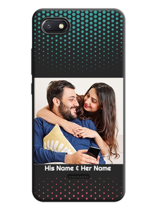 Custom Faded Dots with Grunge Photo Frame and Text on Space Black Custom Soft Matte Phone Cases - Redmi 6A
