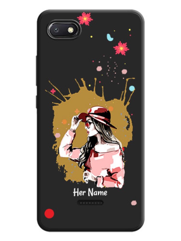 Custom Mordern Lady With Color Splash Background With Custom Text On Space Black Personalized Soft Matte Phone Covers -Xiaomi Redmi 6A