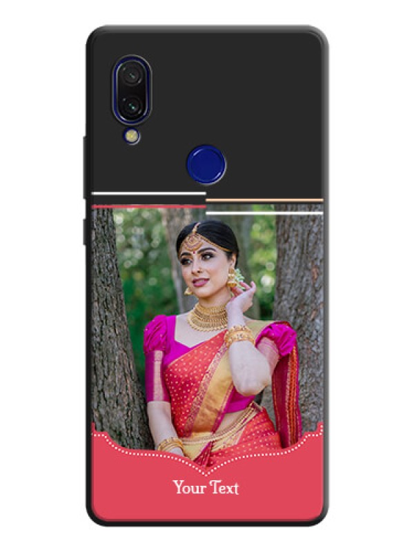 Custom Classic Plain Design with Name - Photo on Space Black Soft Matte Phone Cover - Redmi 7