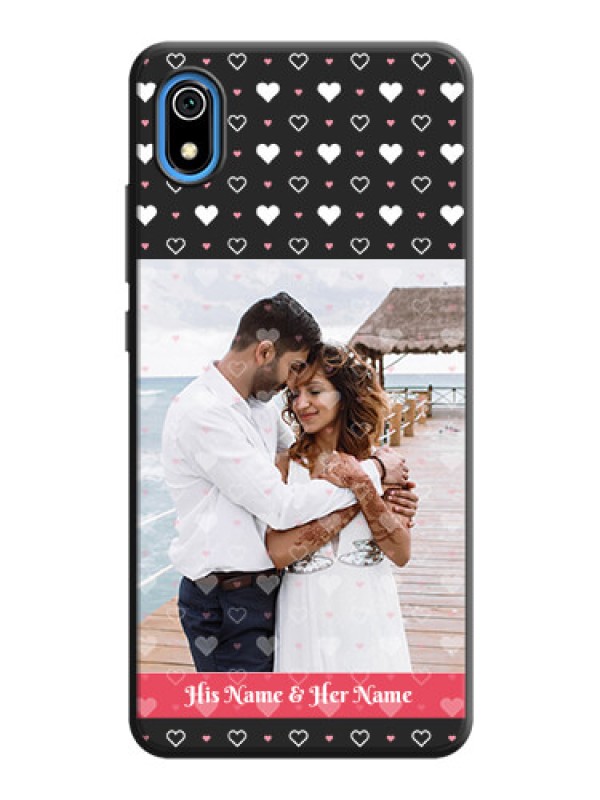 Custom White Color Love Symbols with Text Design - Photo on Space Black Soft Matte Phone Cover - Redmi 7A