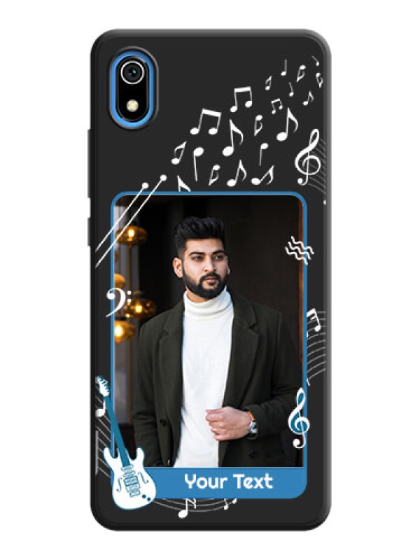 Custom Musical Theme Design with Text - Photo on Space Black Soft Matte Mobile Case - Redmi 7A