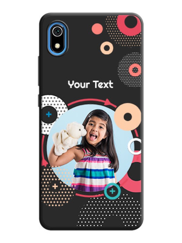 Custom Multicoloured Round Image on Personalised Space Black Soft Matte Cases - Redmi 7A