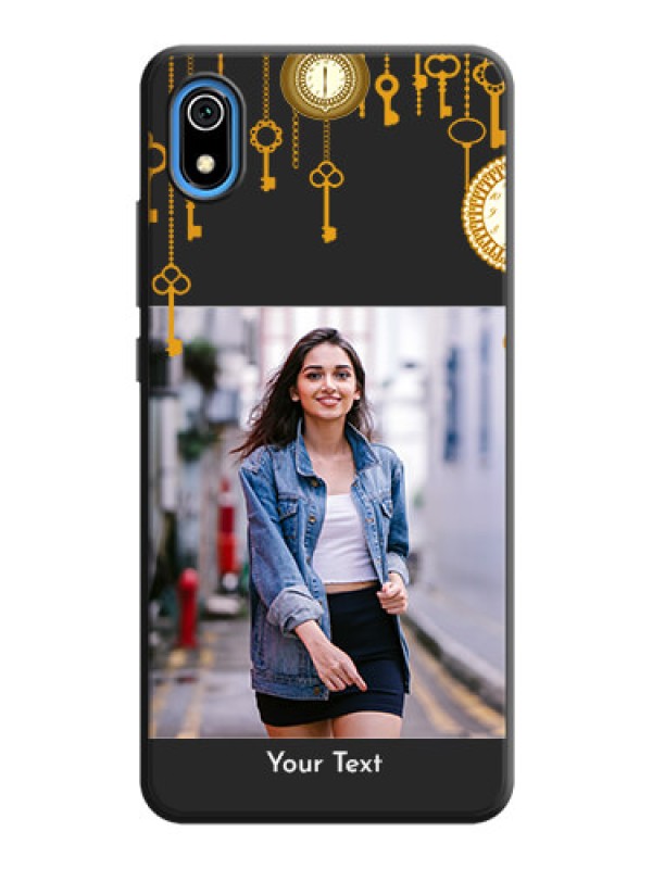 Custom Decorative Design with Text on Space Black Custom Soft Matte Back Cover - Redmi 7A