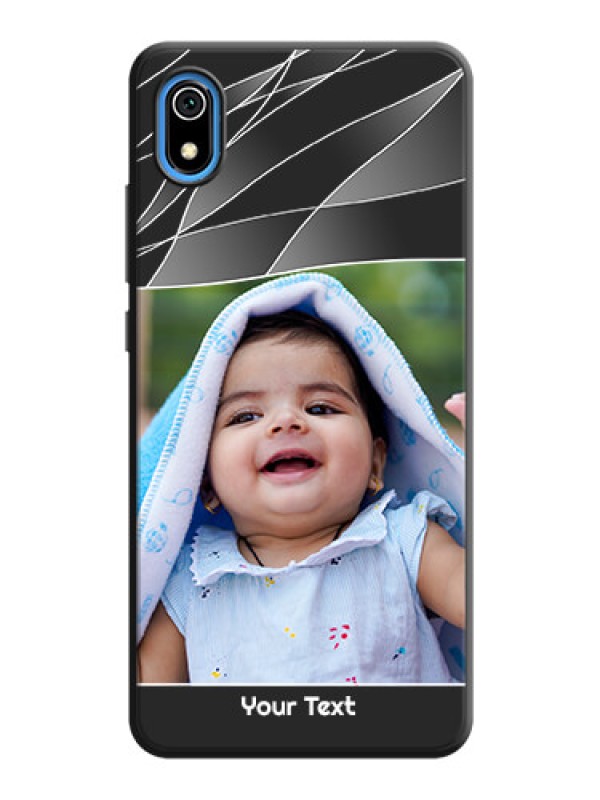 Custom Mixed Wave Lines - Photo on Space Black Soft Matte Mobile Cover - Redmi 7A