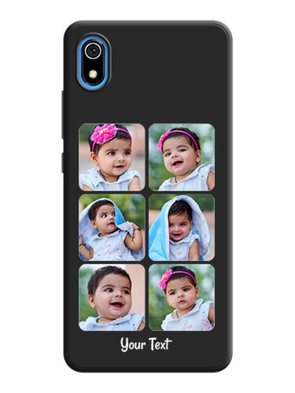 Custom Floral Art with 6 Image Holder - Photo on Space Black Soft Matte Mobile Case - Redmi 7A