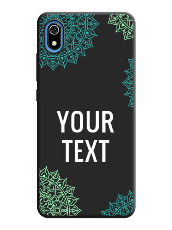 Custom Your Name with Floral Design on Space Black Custom Soft Matte Back Cover - Redmi 7A