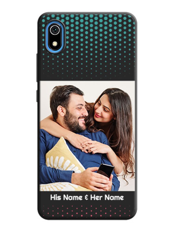 Custom Faded Dots with Grunge Photo Frame and Text on Space Black Custom Soft Matte Phone Cases - Redmi 7A