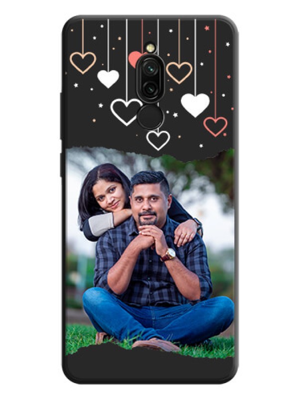 Custom Love Hangings with Splash Wave Picture on Space Black Custom Soft Matte Phone Back Cover - Redmi 8
