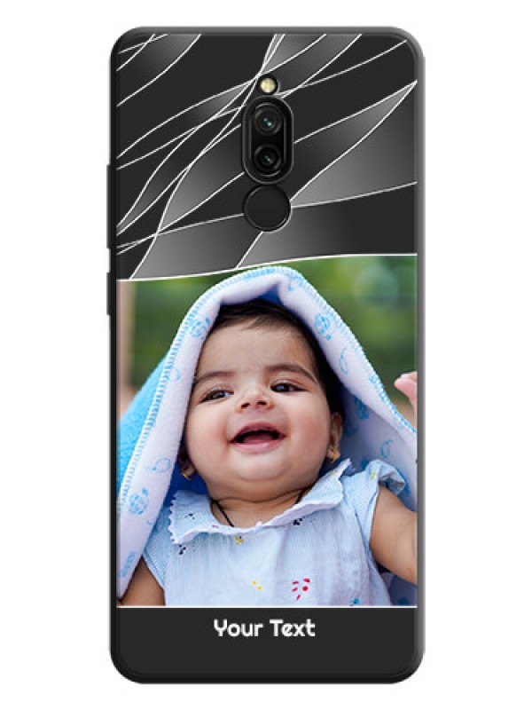 Custom Mixed Wave Lines - Photo on Space Black Soft Matte Mobile Cover - Redmi 8