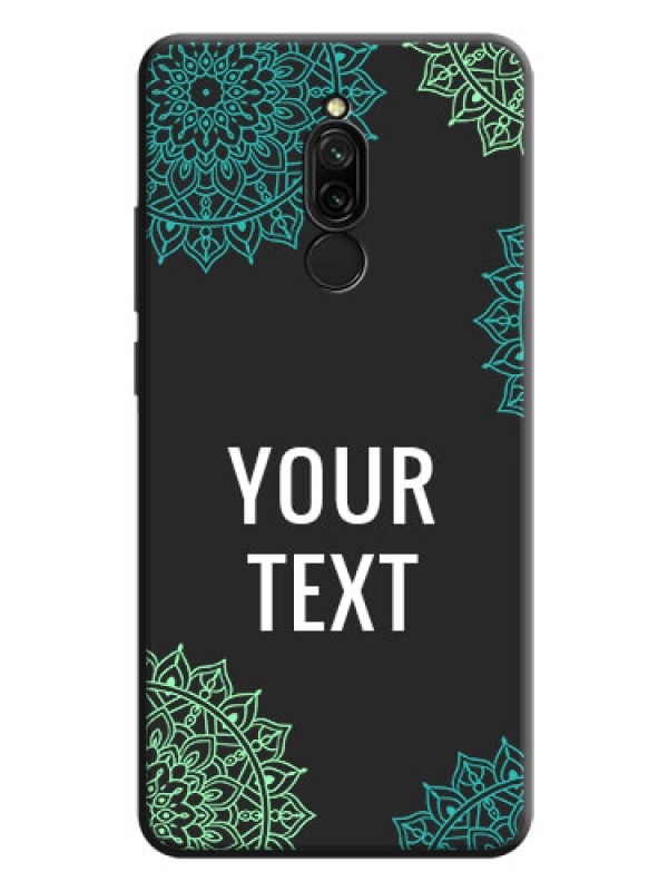 Custom Your Name with Floral Design on Space Black Custom Soft Matte Back Cover - Redmi 8