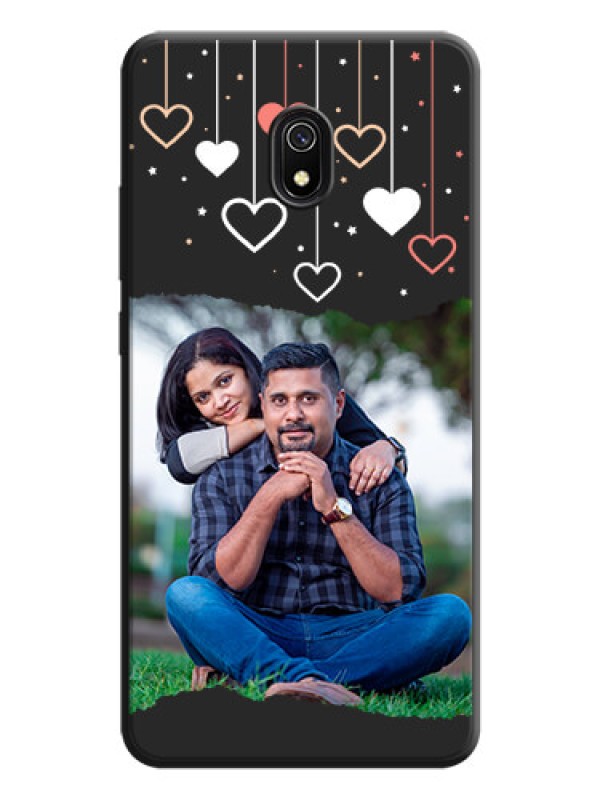 Custom Love Hangings with Splash Wave Picture on Space Black Custom Soft Matte Phone Back Cover - Redmi 8A