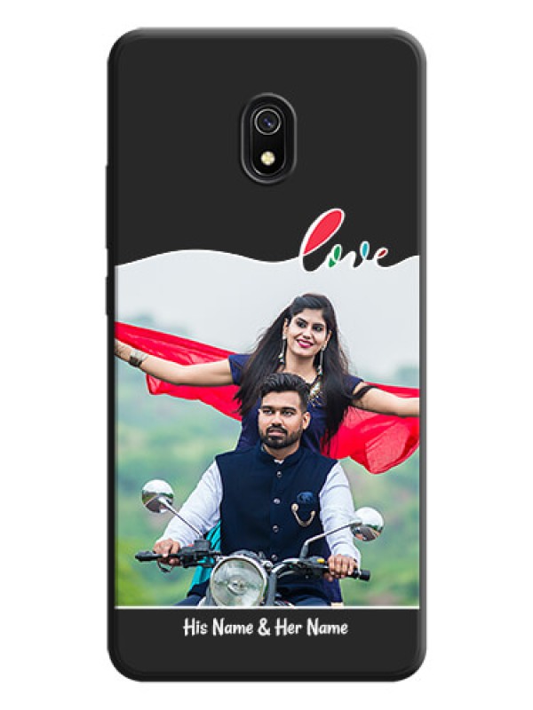 Custom Fall in Love Pattern with Picture - Photo on Space Black Soft Matte Mobile Case - Redmi 8A