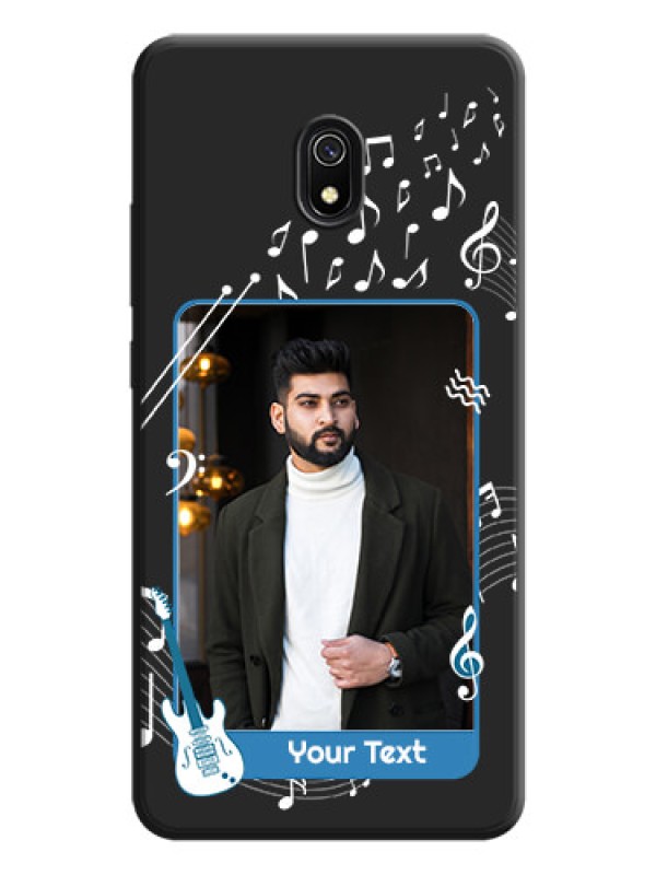 Custom Musical Theme Design with Text - Photo on Space Black Soft Matte Mobile Case - Redmi 8A