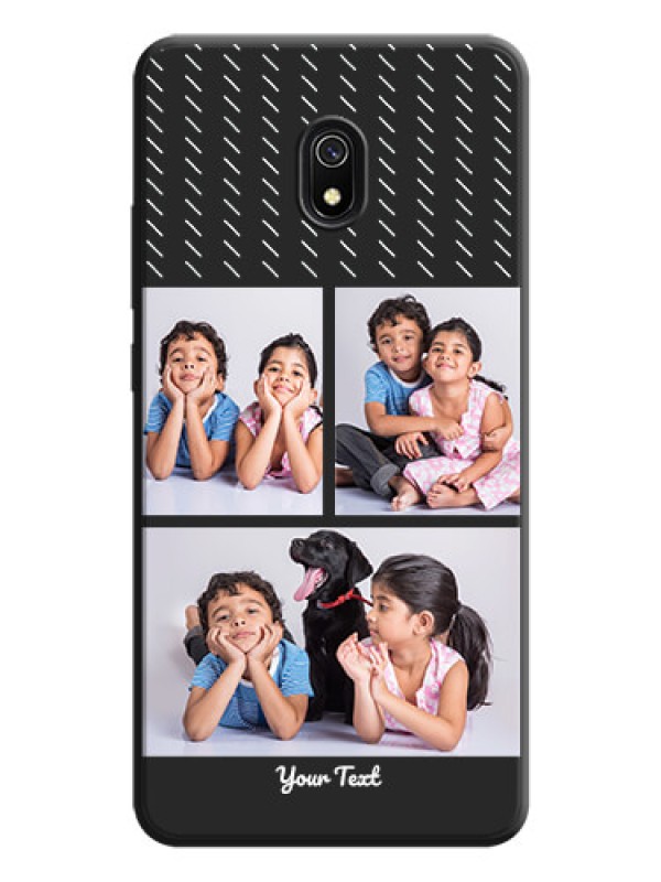Custom Cross Dotted Pattern with 2 Image Holder  on Personalised Space Black Soft Matte Cases - Redmi 8A