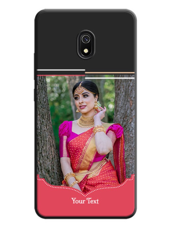 Custom Classic Plain Design with Name - Photo on Space Black Soft Matte Phone Cover - Redmi 8A
