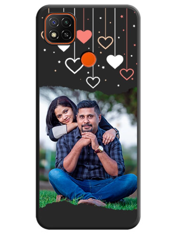 Custom Love Hangings with Splash Wave Picture on Space Black Custom Soft Matte Phone Back Cover - Redmi 9 Activ