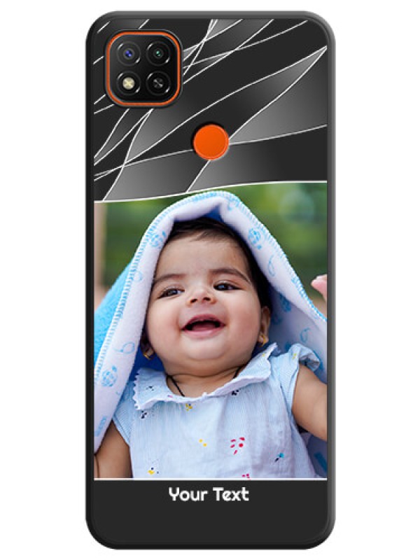 Custom Mixed Wave Lines on Photo on Space Black Soft Matte Mobile Cover - Redmi 9 Activ