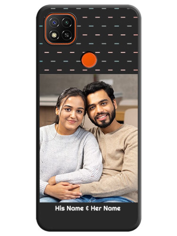 Custom Line Pattern Design with Text on Space Black Custom Soft Matte Phone Back Cover - Redmi 9 Activ