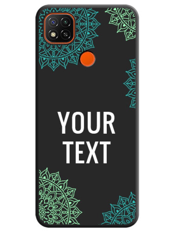 Custom Your Name with Floral Design on Space Black Custom Soft Matte Back Cover - Redmi 9 Activ