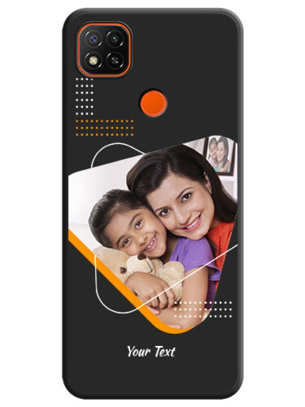Custom Yellow Triangle on Photo on Space Black Soft Matte Phone Cover - Redmi 9 Activ