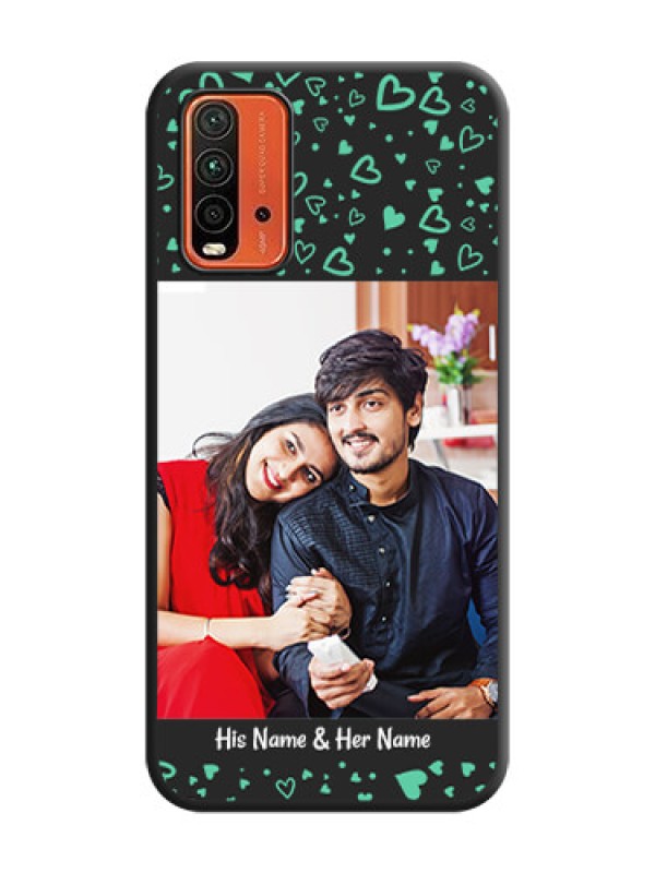 Custom Sea Green Indefinite Love Pattern on Photo on Space Black Soft Matte Mobile Cover - Redmi 9 Power