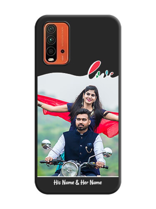 Custom Fall in Love Pattern with Picture on Photo on Space Black Soft Matte Mobile Case - Redmi 9 Power
