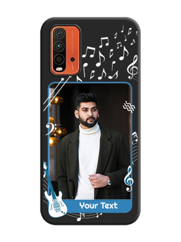 Custom Musical Theme Design with Text on Photo on Space Black Soft Matte Mobile Case - Redmi 9 Power